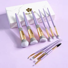 10 Lilac Purple With Diamond Cosmetic Brush Set Cosmetic Brush Tool Storage Bucket
