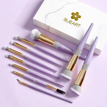 10 Lilac Purple With Diamond Cosmetic Brush Set Cosmetic Brush Tool Storage Bucket