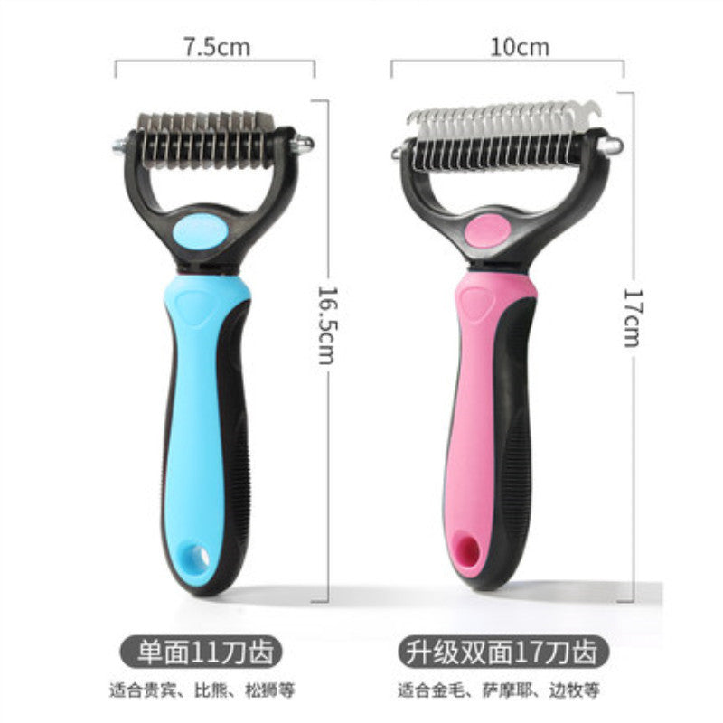 Amazon&#039;s Best-selling Pet Double-sided Knotting Comb Artifact Dog Cat Knotting Knife Rake Comb Grooming Comb Supplies