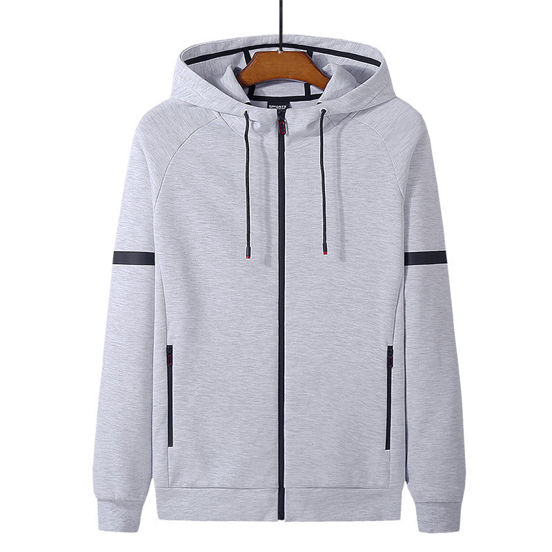 Cotton Men&#039;s Sweater Zipper Cardigan Sports Hooded Top Fashion Knitted Coat L-8XL