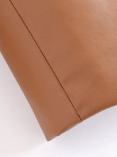 2021 Autumn Foreign Trade Dropshipping Women's Double-breasted Leather Blazer Suit