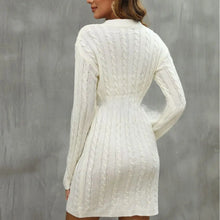 2023 Autumn And Winter Foreign Trade Cross-border Women's Sweater Waist Twist Hip Dress European And American Fashion Knitted Dress