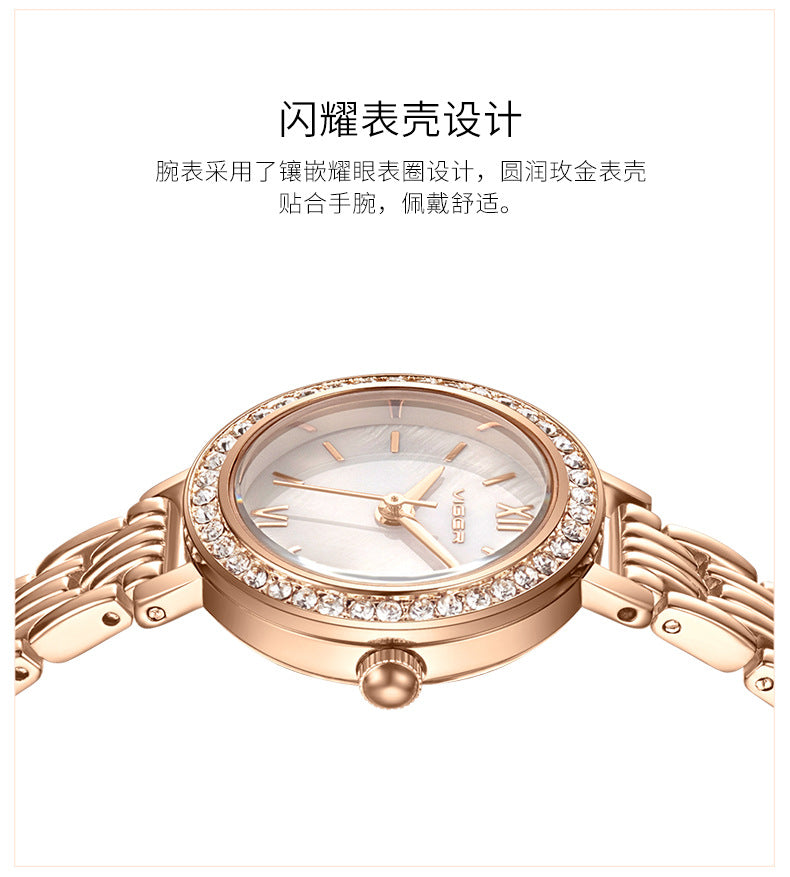 Fashion Ladies Watch Waterproof Quartz Bracelet Watch Student Diamond Watch