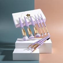 10 Lilac Purple With Diamond Cosmetic Brush Set Cosmetic Brush Tool Storage Bucket | Lilac Purple Cosmetic Brush Set |