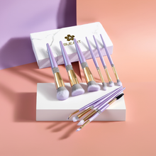 10 Lilac Purple With Diamond Cosmetic Brush Set Cosmetic Brush Tool Storage Bucket | Lilac Purple Cosmetic Brush Set |