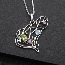 925 Silver Inlaid Natural Color Treasure Necklace Pendant