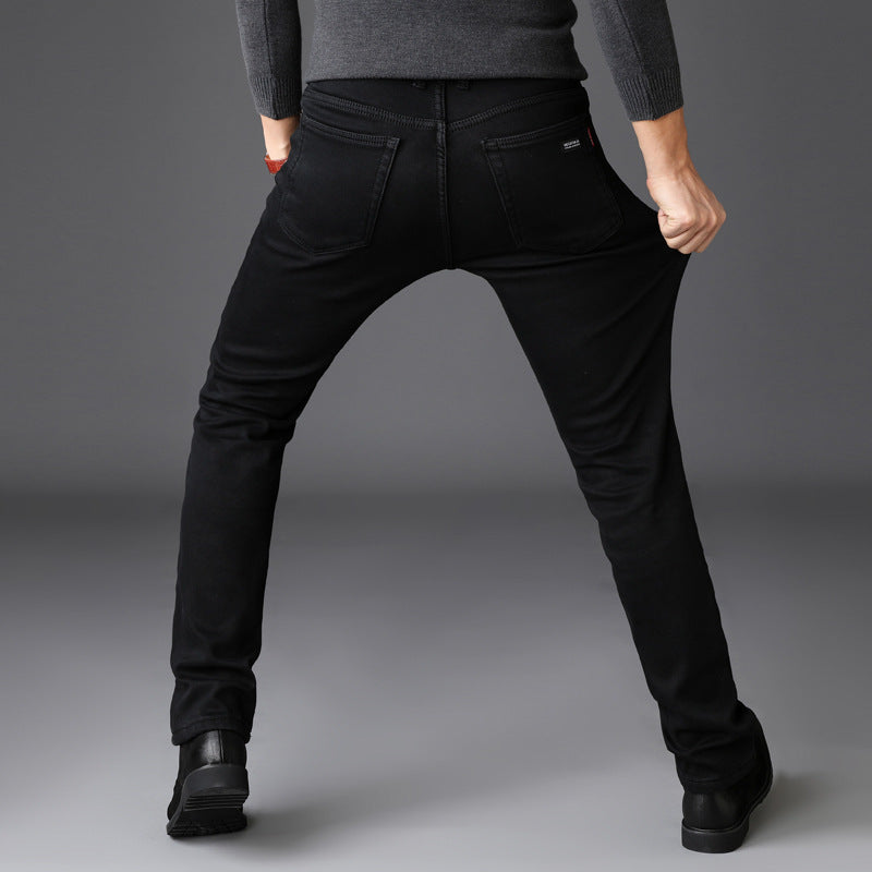 New Men&#039;s Black Jeans High Elastic Men&#039;s Black Slim Pants Jeans Men