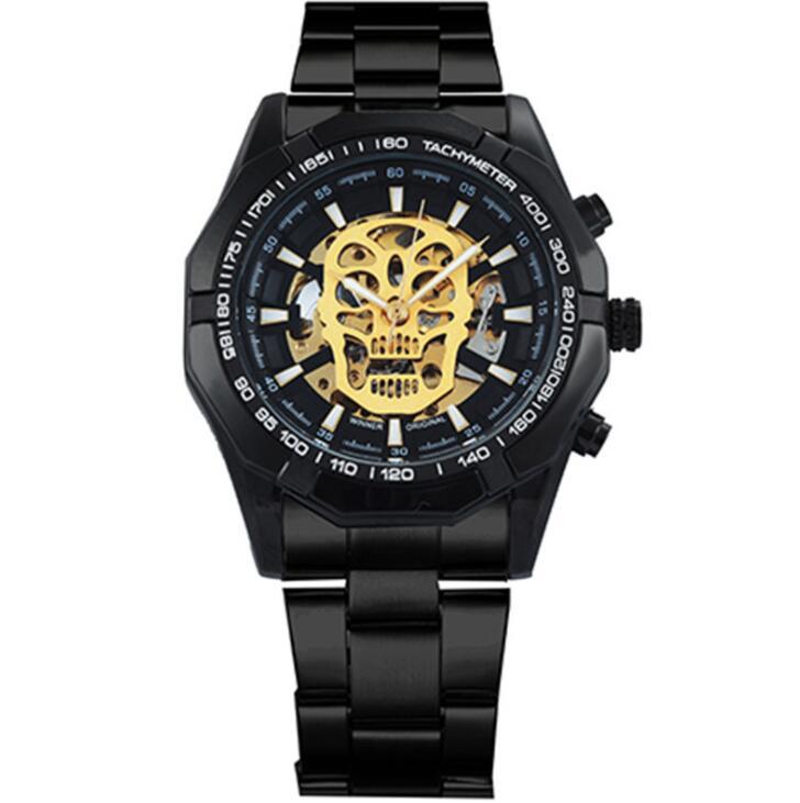 European And American Men&#039;s Fashionable And Casual Luminous Skull Hollow Automatic Mechanical Watch