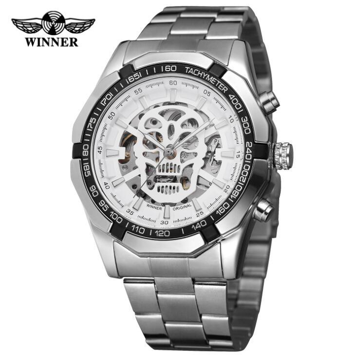 European And American Men&#039;s Fashionable And Casual Luminous Skull Hollow Automatic Mechanical Watch