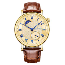 Sun Moon Star Waterproof Watch Two-pin Half Men's Watch