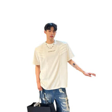 American Heavy Half Original Design Sense T-shirt Men's Summer Multi-level Structure Shoulder Pad Short Sleeve European And American High Street