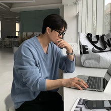 Autumn And Winter New Korean-style Fashionable Loose INS Dopamine Sweater V-neck Design All-match Sweater