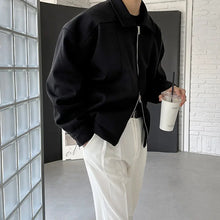 Autumn And Winter New Men's All-match Woolen Short Coat Korean Lapel Loose Top Casual High-grade Jacket