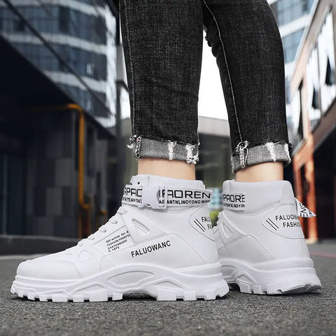 Autumn New Casual Fashion Martin Boots Men's Retro Ins Sports Trendy Shoes Thick-soled Heightened Boots Men