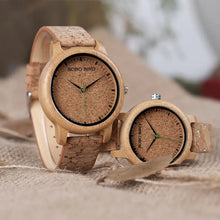 BOBO BIRD Simple Temperament Bamboo Wood Quartz Couple Watch With Japanese Movement As A Gift