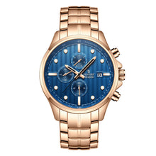 Black Stainless Steel Watch Super Luminous Waterproof 3 Eyes Calendar Business Men's Watch