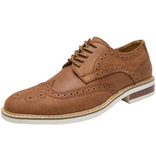 British Retro New Leather Cow Suede Brogue Carved Formal Suit Business Men's Leather Shoes Casual All-match