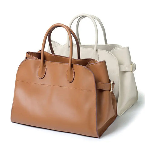 Cowhide Vintage Bag New Large Capacity Tote Bag Genuine Leather All-match Commuter Shoulder Handbag Women's Boston Bag