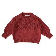 Cutemily Autumn And Winter Christmas Ins Baby Girl's Hand Hook Ball Crewneck Pullover Sweater Women's Treasure New Year Hollow Sweater