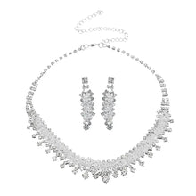 European And American New Bridal Jewelry Exaggerated Crystal Light Luxury Necklace Earrings Set Niche Design Sense Fragrant Necklace For Women