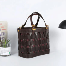 First Layer Vegetable Tanned Leather Handmade Woven Bag Artistic Vintage Cowhide Women's Bag Fashionable Shoulder Vegetable Basket Handbag