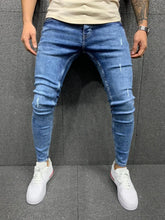 Foreign Trade High Quality Men's Rubbed Feet Stretch Jeans Amazon Skinny Jeans Men's Jeans