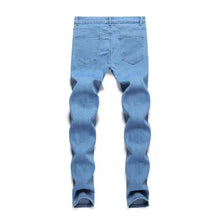 Foreign Trade High Quality Men's Rubbed Feet Stretch Jeans Amazon Skinny Jeans Men's Jeans