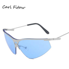 Future Technological Sense Frameless Y2K Sunglasses Fashion Hot Girl Personality Moon Cat Eye Big Frame Street Photography Trendy Sunglasses