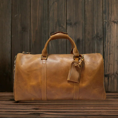 Genuine Leather Portable Travel Bag Casual Fitness Boarting Bag Men's High-end Business Travel Shoulder Crossbody Luggage Bag