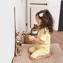 Girls' Pajamas Summer Solid Color Short-sleeved Home Clothes Suit Air-conditioning Clothes Class A Children's Curling Pit-strip Base Pajamas