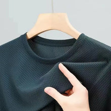 High-end Mesh Ice Silk Short-sleeved Summer Men's Shirt Collar Solid Color Paul Slip Material Polo Shirt Half-sleeved Men's Clothing