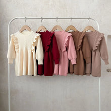 Ins Korean Style Girls' Baby Cotton Wool Woven Autumn And Winter Warm Dress Childs Sweater Skirt Outfit