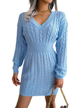 Ins Style Real Shot Autumn And Winter European And American Fashion Waist Twist Hip Dress Sweater Dress Amazon Cross-border Women's Clothing