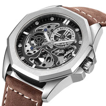 Korean Version Fashion Leather Watch Waterproof Mechanical Watch Men's Men's Casual Personality Men's Watch Mechanical Watch