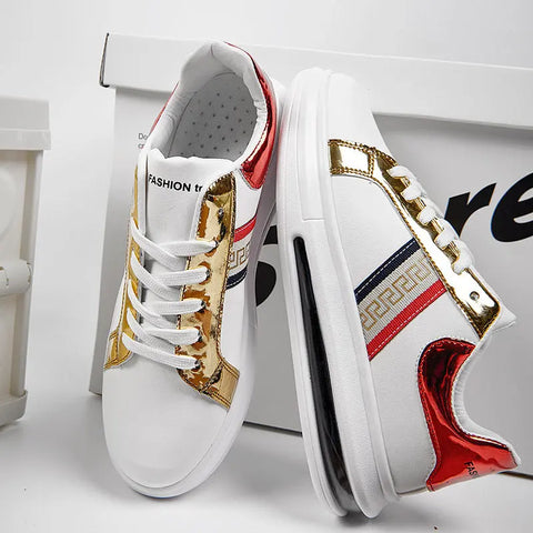 Large Size Outdoor Sports White Shoes Spring And Autumn New Breathable Student Sneakers Men's Lace-up Casual Shoes