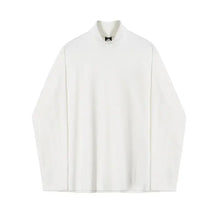 MYQ High Collar Long Sleeve T-shirt Men's Autumn And Winter Korean Style Loose Trendy Pure Cotton Base Shirt Solid Color T-shirt Top