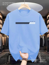 Men's Casual Summer T-shirt, Paris Letter Print, Polyester K