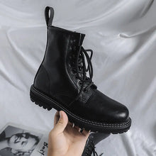 New British Martin Boots Ins Genuine Leather Tooling Locomotive All-Match Hong Kong Style Fleece High-Top Trendy Men's Shoes 6028-R