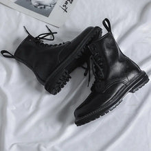 New British Martin Boots Ins Genuine Leather Tooling Locomotive All-Match Hong Kong Style Fleece High-Top Trendy Men's Shoes 6028-R