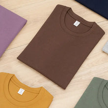 New High-end Double-sided Cotton T-shirt Men's Half Sleeve Heavy Xinjiang Cotton Thickened Round Neck Short Sleeve Men's T-shirt