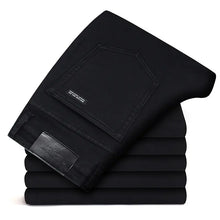 New Men's Black Jeans High Elastic Men's Black Slim Pants Jeans Men
