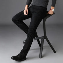 New Men's Black Jeans High Elastic Men's Black Slim Pants Jeans Men