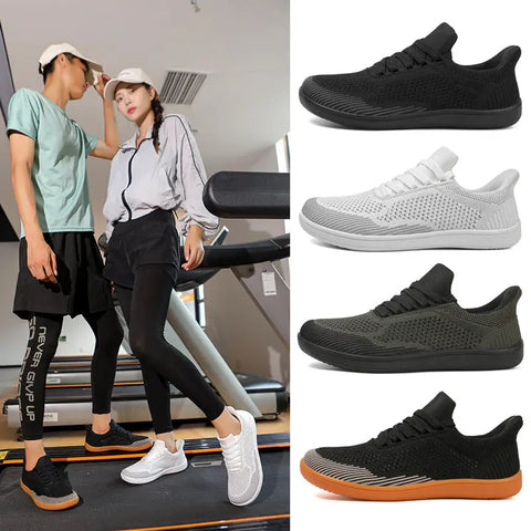 New Wide Last Casual Shoes Sports Fitness Men's Couple Slip-on Lightweight Flying Weaving Shoes Women's Outdoor Cycling Hiking Shoes