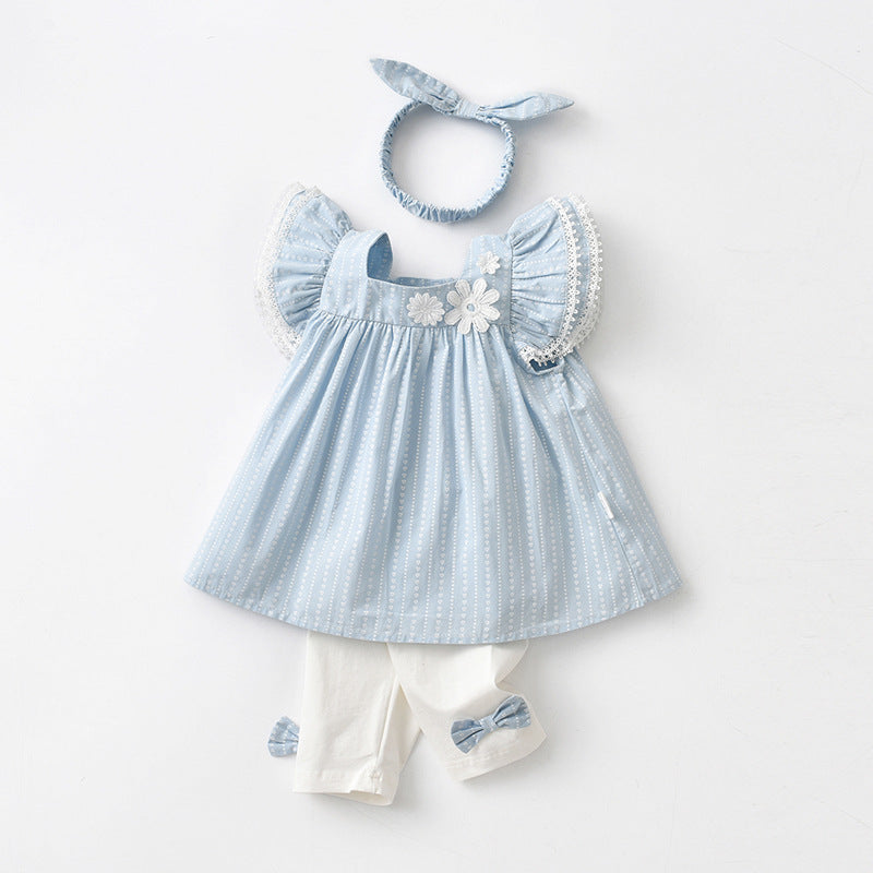 Girls Summer Suit Sleeveless Skirt Set Summer Two-piece Princess Han Yangqi Baby Princess Clothes A Generation Of Hair