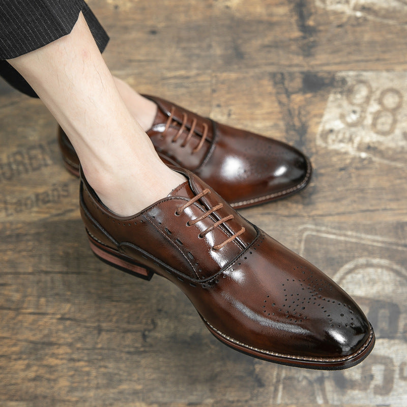 Business Casual Shoe Leather Retro Gentleman