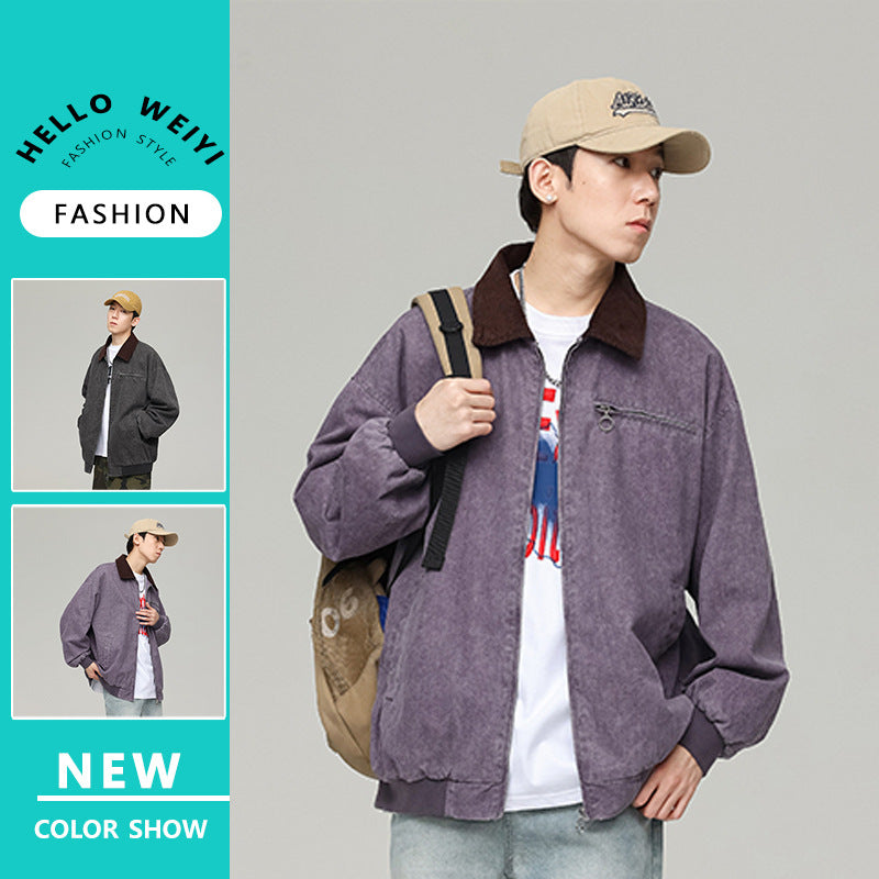 Japanese Men&#039;s Tooling Jacket Men&#039;s Autumn Vintage Mountain Lapel Top All-match Casual Jacket Men&#039;s Wear