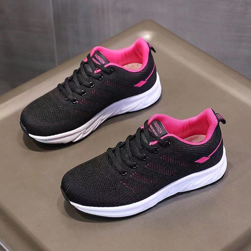 2024 New Arrival Lightweight Mom Sports Casual Shoes Shock Absorbing Running Shoes Black Soft Bottom Soft Surface Flat Work Shoes