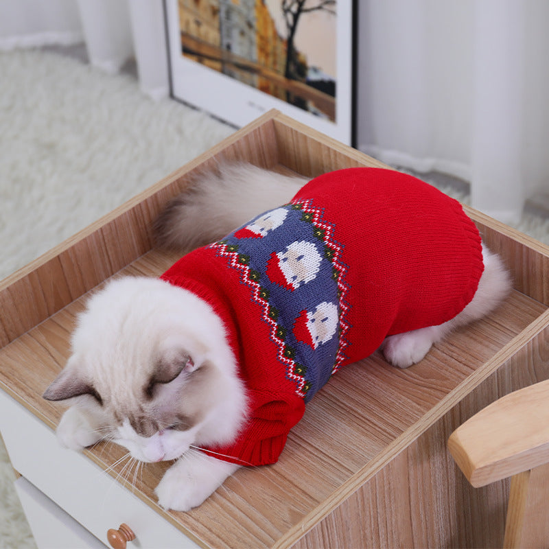 Pet Clothes Cat Dog Christmas Sweater Small Dog Winter Warm