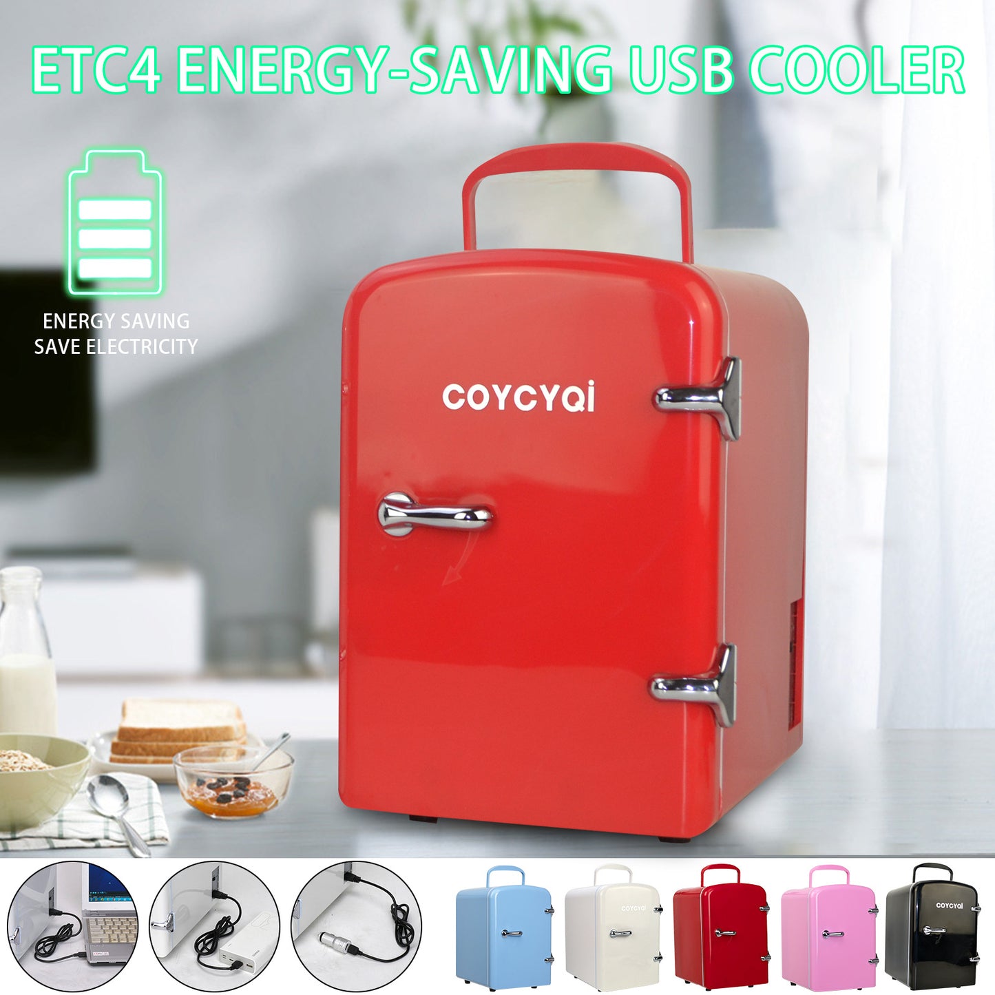 USB Refrigerator Mini Cosmetic Box Car Home Dual-use Cooling And Heating Box Available Charging Treasure Charger Mini Refrigerator