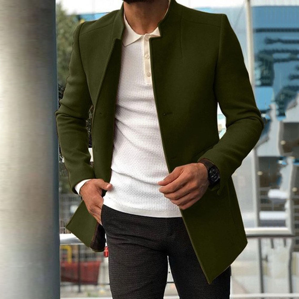 Men&#039;s Youth Suit Autumn New Trend Men&#039;s Solid Color Slim Fit Woolen Coat Manufacturers